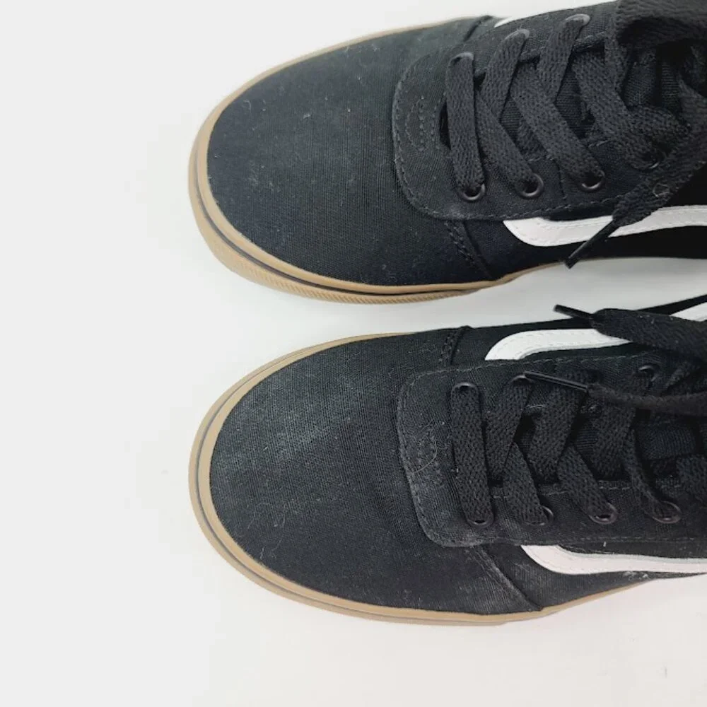 Vans Boy's Black Ward Hi Lace Up Gum Sole High-Top Athletic Sneaker‎ Size 6